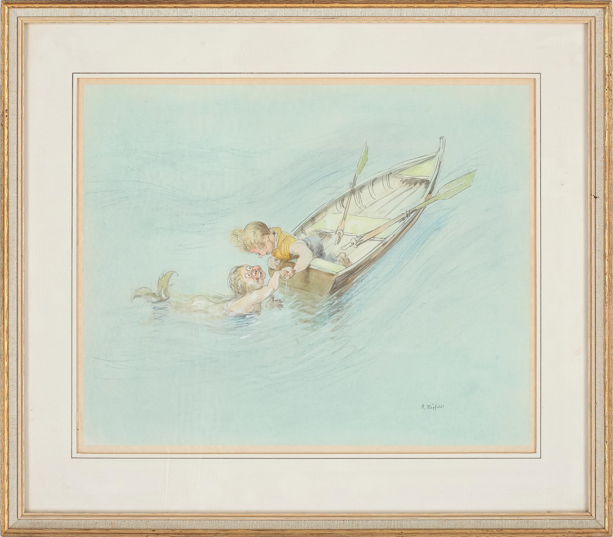 ROBERT HÖGFELDT, akvarell, sign.