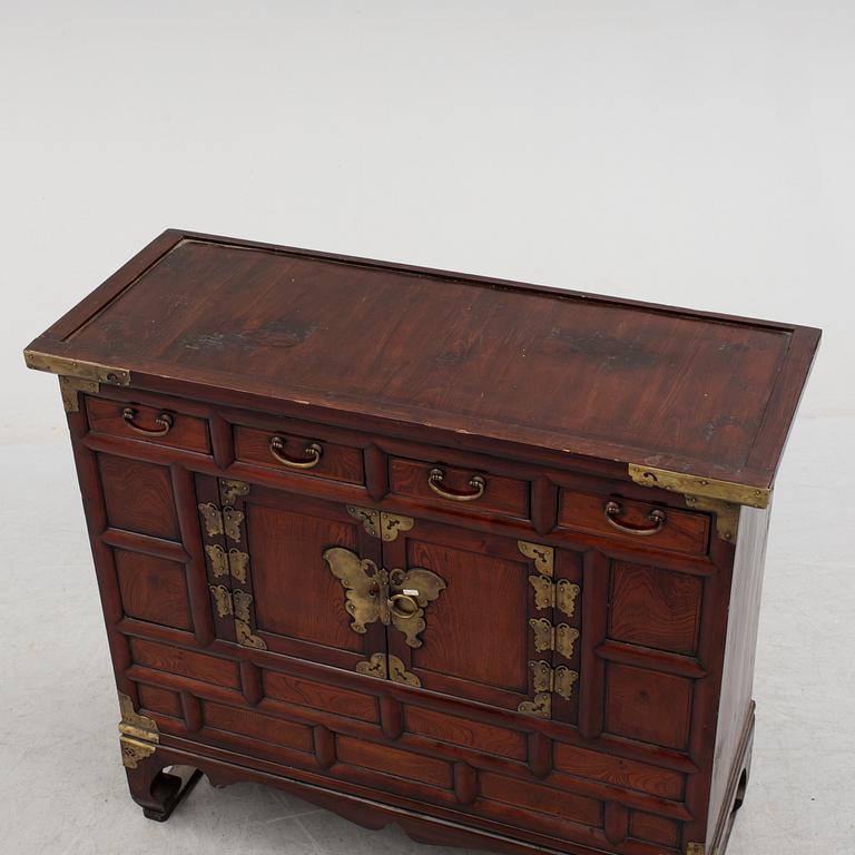 A lacquered wooden 'Mouri jang' headside chest, Korea, Joseon (Yi) dynasty (1392–1910).