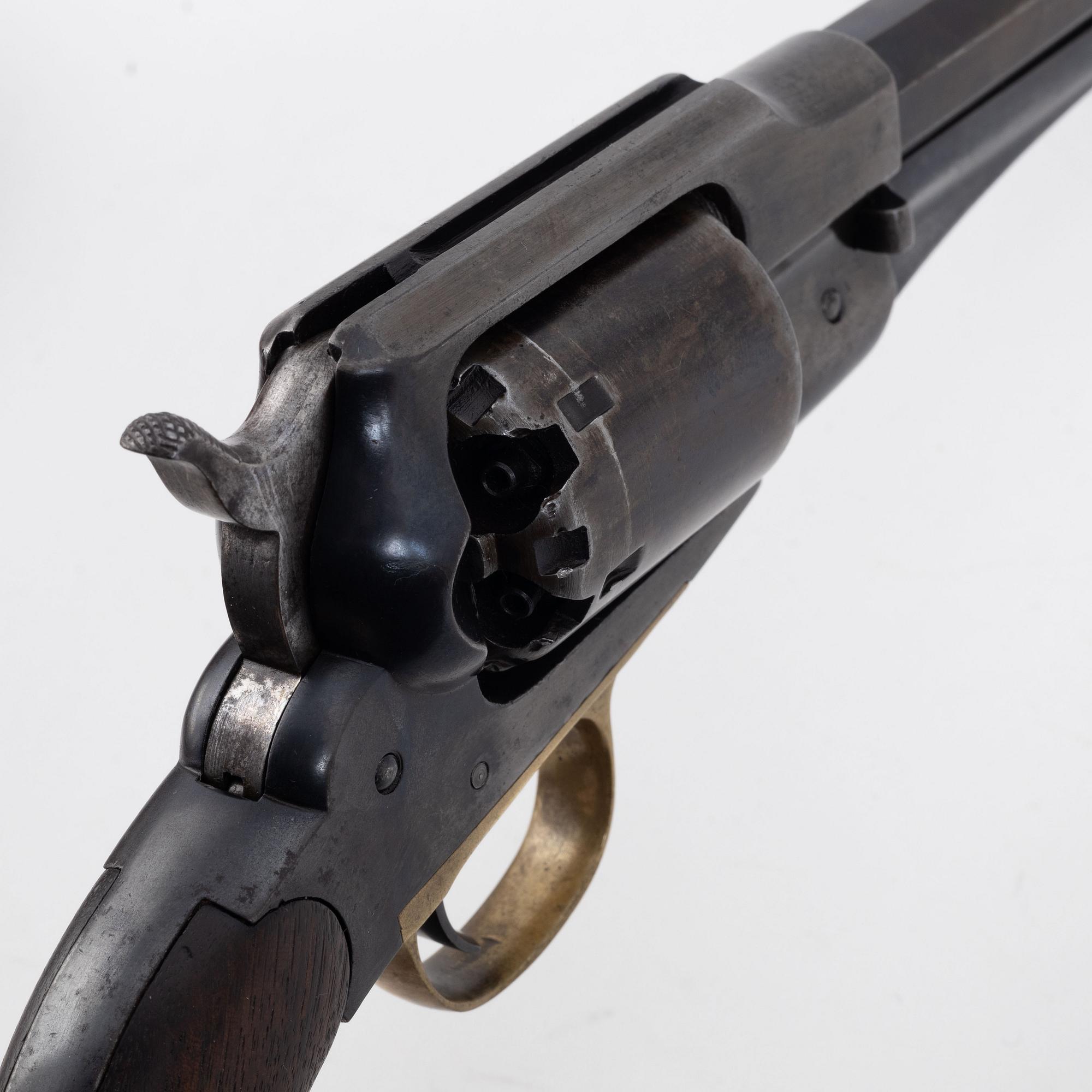 A Remington New Model Army percussion revolver, in case.