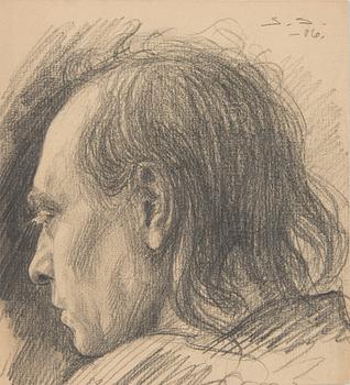 Santeri Salokivi, Teckningar, 5 st, Mansporträtt och Landskap.