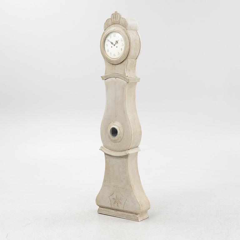 A painted longcase clock, 19th Century.