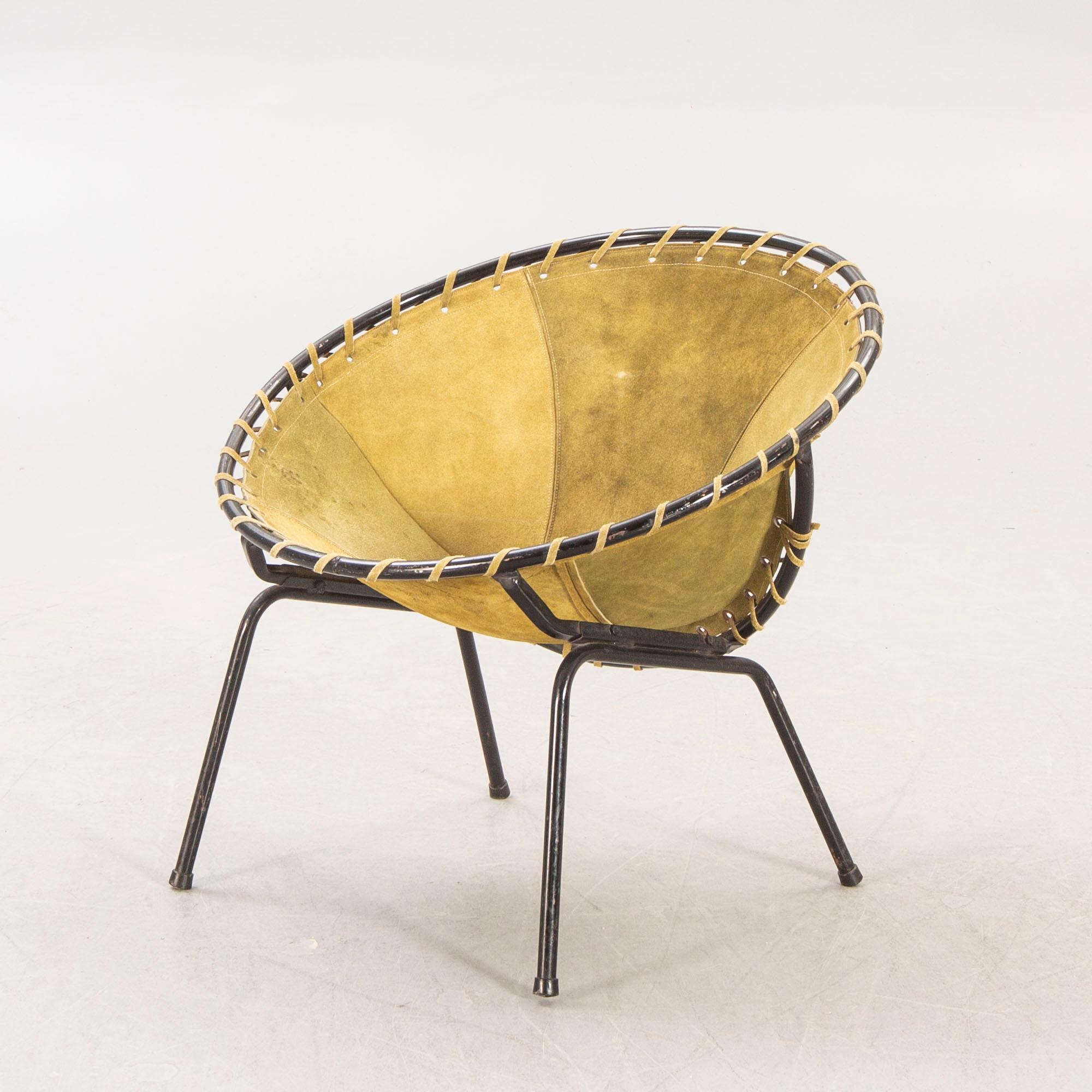 A Hans Olsen 1960s suede "Balloon Chair" armchair for Lea Design.
