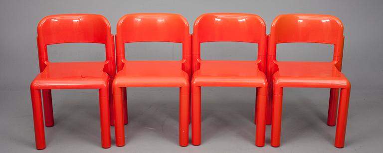 STOLAR, 4 st, Eero Aarnio, Upo Furniture Osakeyhtiö Plastics Division, Nastola Finland. 1970-tal.