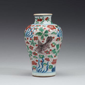 A wucai Transitional vase, 17th century.