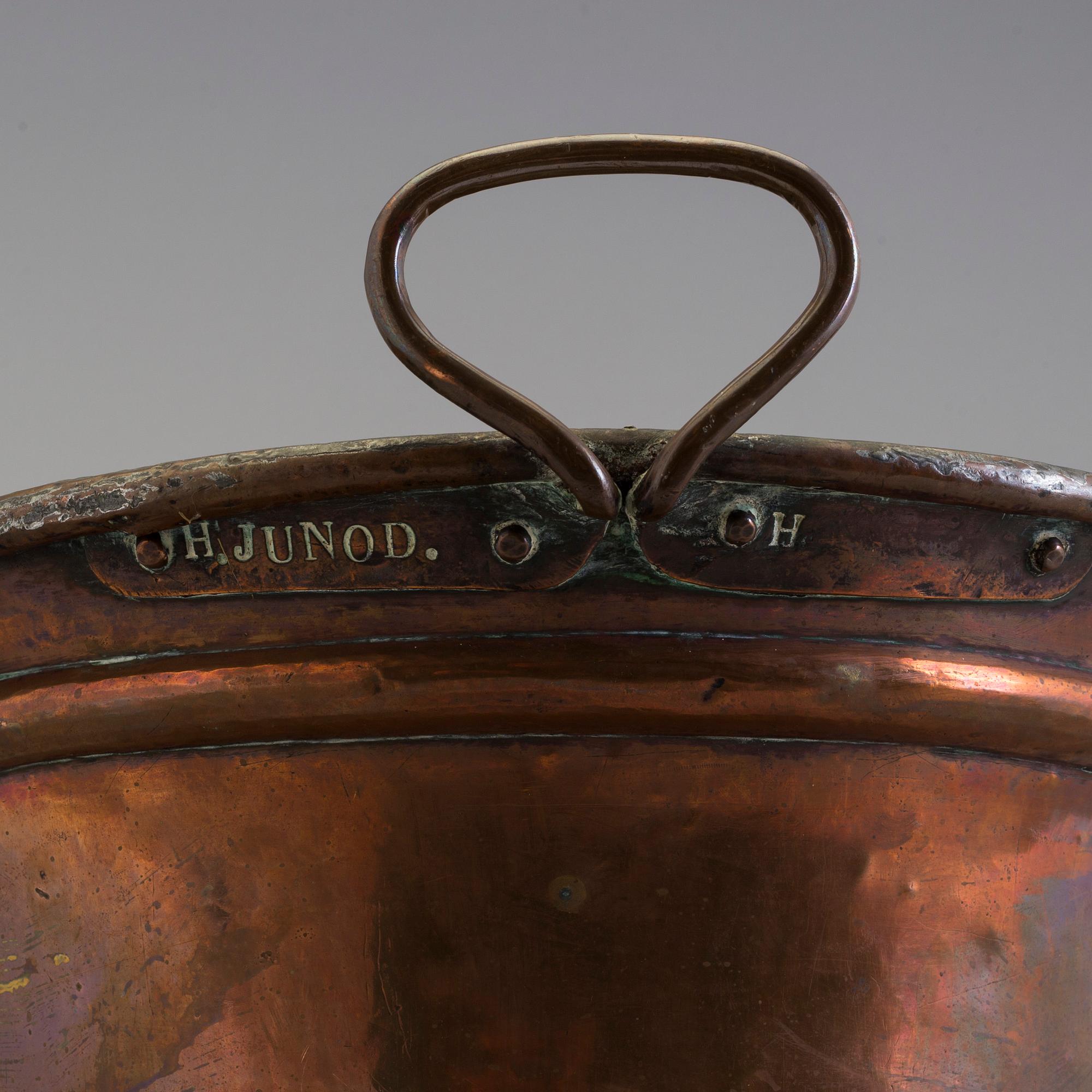 An 18th century copper wine cooler.