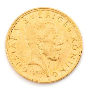 Guldmynt, Sverige, Gustav V, 5 kronor, 1920.