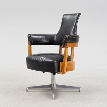 A 'Löten' swivel office chair by E K Augustosson for Hjalmar Jackson AB 1967.