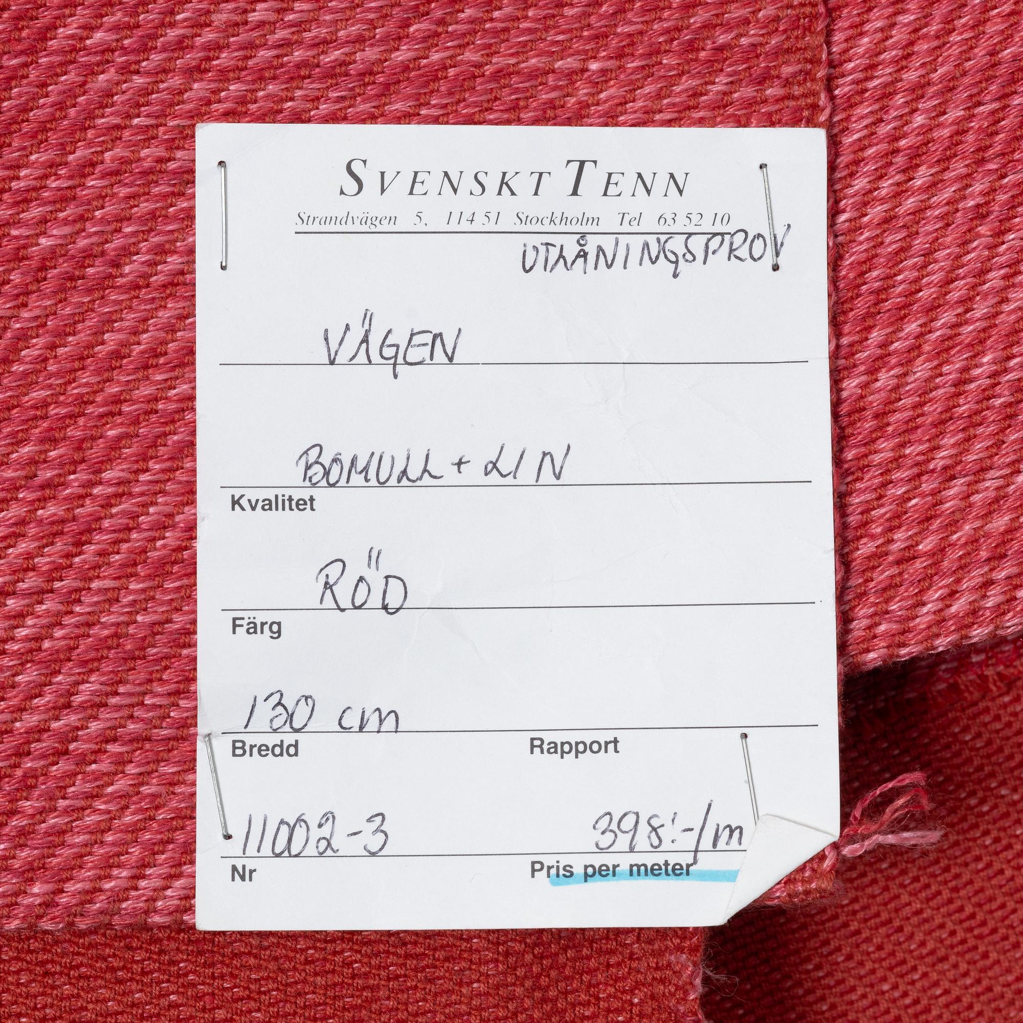 Margit Thorén, 'Vägen' fabric, Svenskt Tenn.