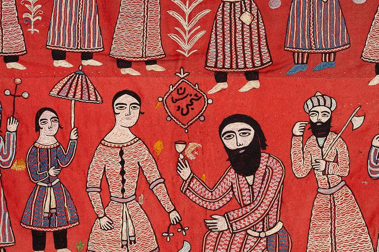 An antique Rasht embroidery, Northern Iran, c. 251 x 170 cm.