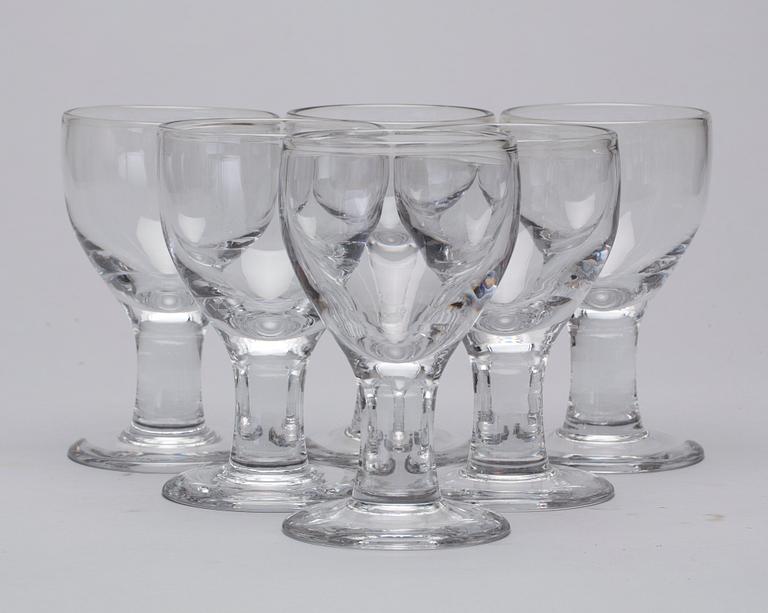 ÖLGLAS, 6 st, "Ruben", Signe Persson-Melin, Boda glasbruk, formgivet 1967.