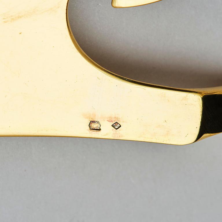 Arman (Armand Pierre Fernandez), A gilded sterling silverware set, model 'Violin', 116 pieces, Tétard Frères, Paris, France 1973, no 12/99, design Arman.