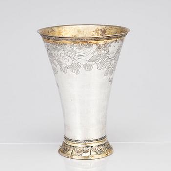 Petter Julin, bägare, silver, Köping 1765. Rokoko.