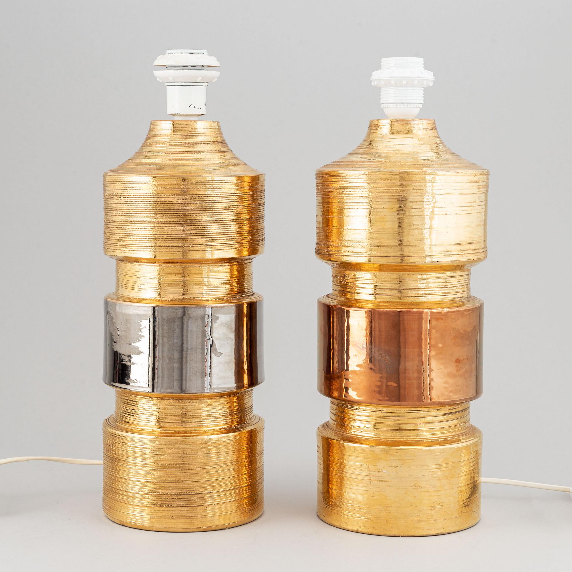 Two earthenware table lights Bitossi, Italy, 1960's-70's.