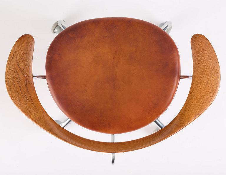Hans J. Wegner, skrivbordsstol, "Swivel Chair" modell "JH502", Johannes Hansen, Danmark, 1950-60-tal.