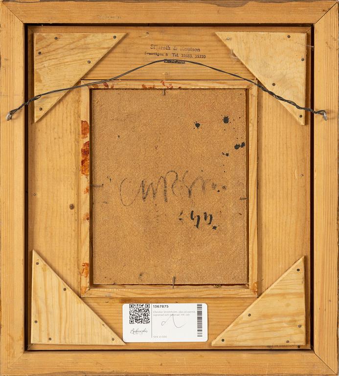 Christer Strömholm, olja på pannå, signerad och daterad -44.