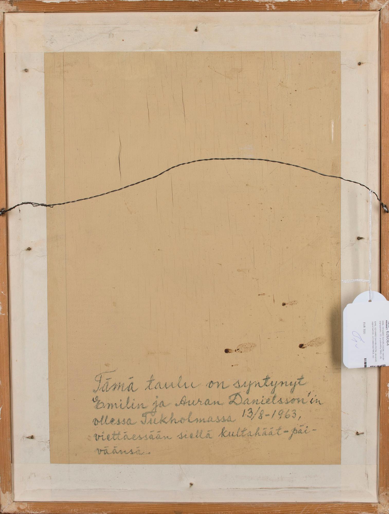 EMIL EDVARD DANIELSSON, akvarell, signerad ED. och daterad 1963.