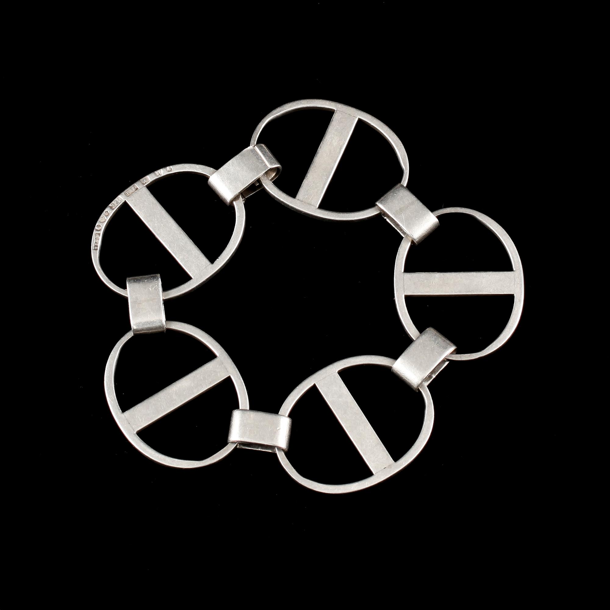 A Sigurd Persson sterling necklace and bracelet, Stockholm 1979.