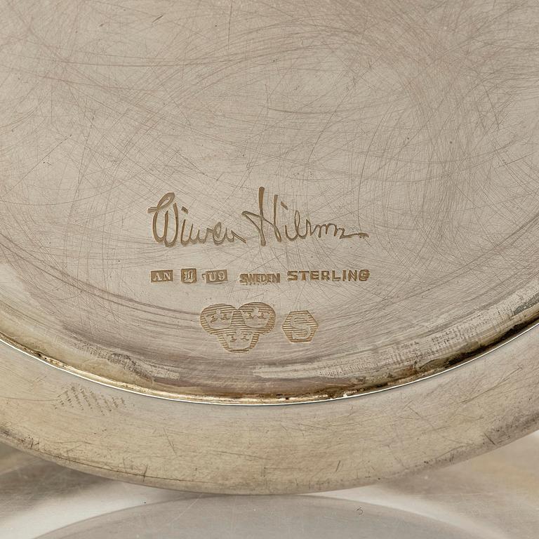 Wiwen Nilsson, skål, delvis förgyllt sterling silver, Lund 1970.