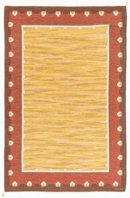 Agnes Brodd,  matta rölakan, ca 300 x 197 cm, Vittsjö, signerad Brodd.