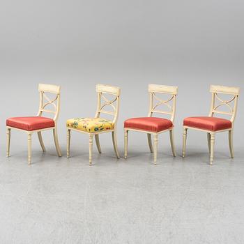 Four early 19th Century late Gustavian chairs.