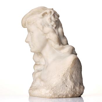 Arsène Matton, Marble Bust depicting a young lady.