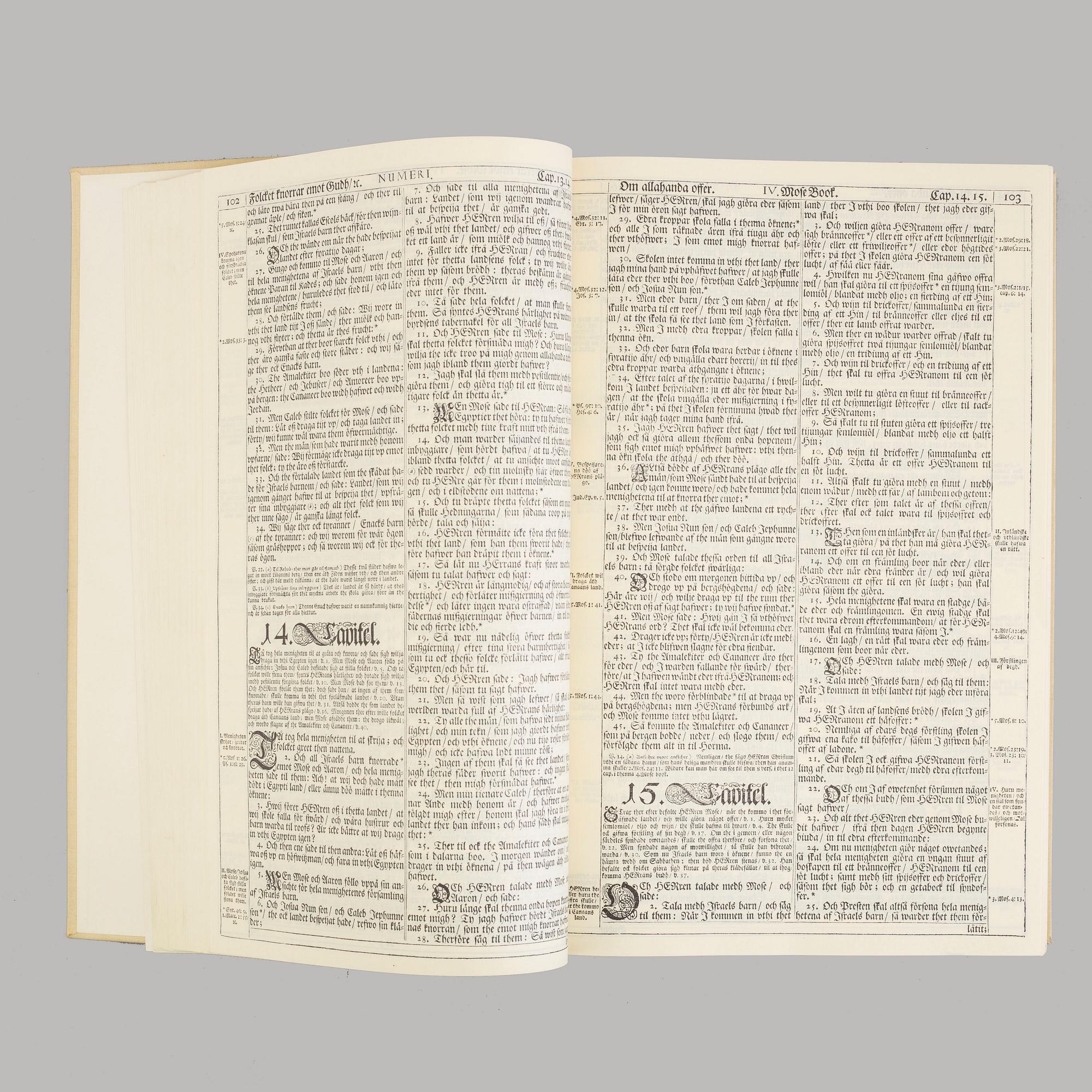 KARL XII:s BIBEL, "Biblia, thet är all then heliga skrift på swensko....", Stockholm 1703.