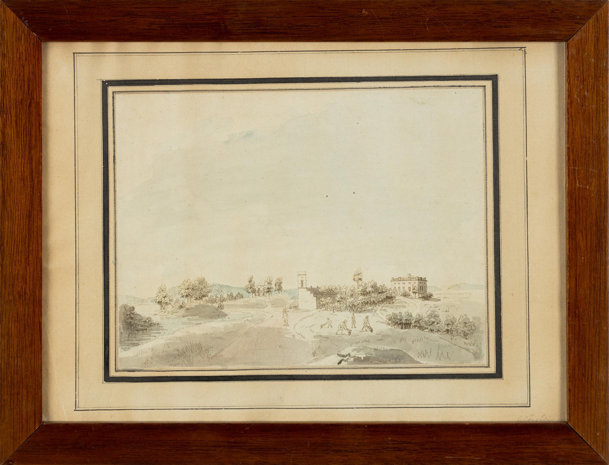 Jonas Carl Linnerhielm, tillskriven, akvarellerad konturetsning.