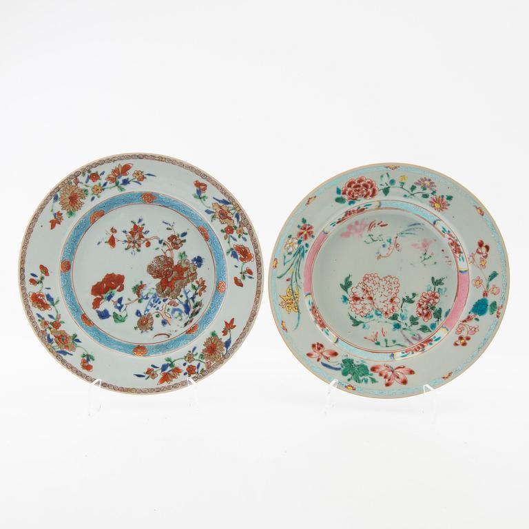 Plates 4 pcs China Qianlong (1736-95) porcelain.