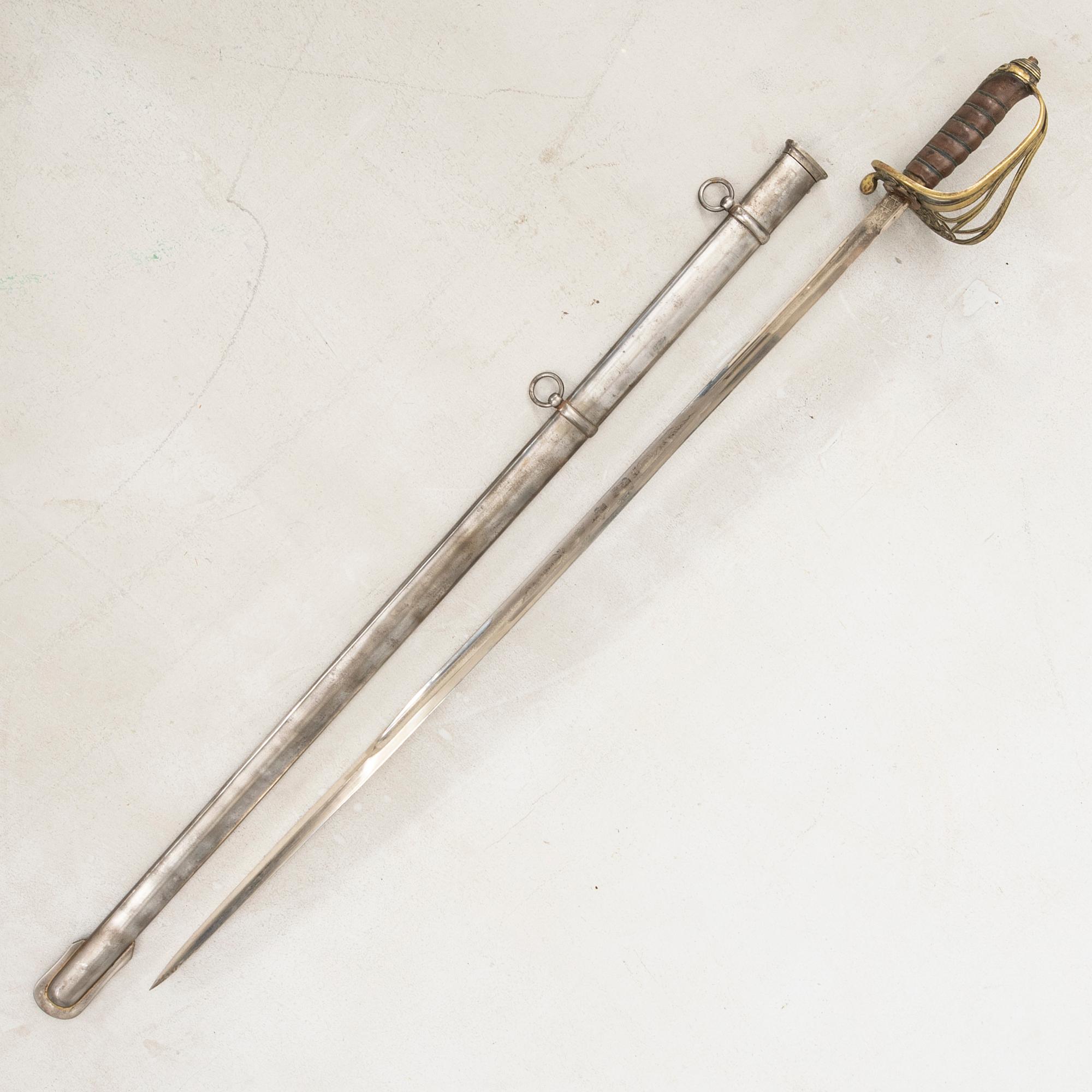 Sabel, brittisk, m/1822 för infanteri officer, med balja.