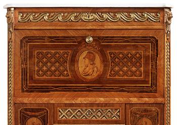 A Gustavian marquetry and ormolu-mounted  secretaire by Gottlieb Iwersson ca 1781 (master in Stockholm 1778-1813)..