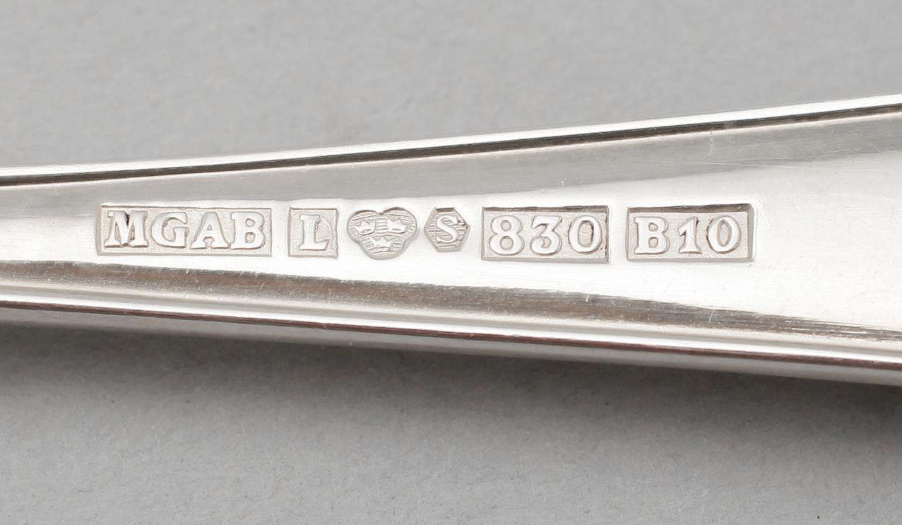 BESTICKUPPSÄTTNING, 40 del, silver, modell Disa. Tot vikt inkl knivblad 1450 g.