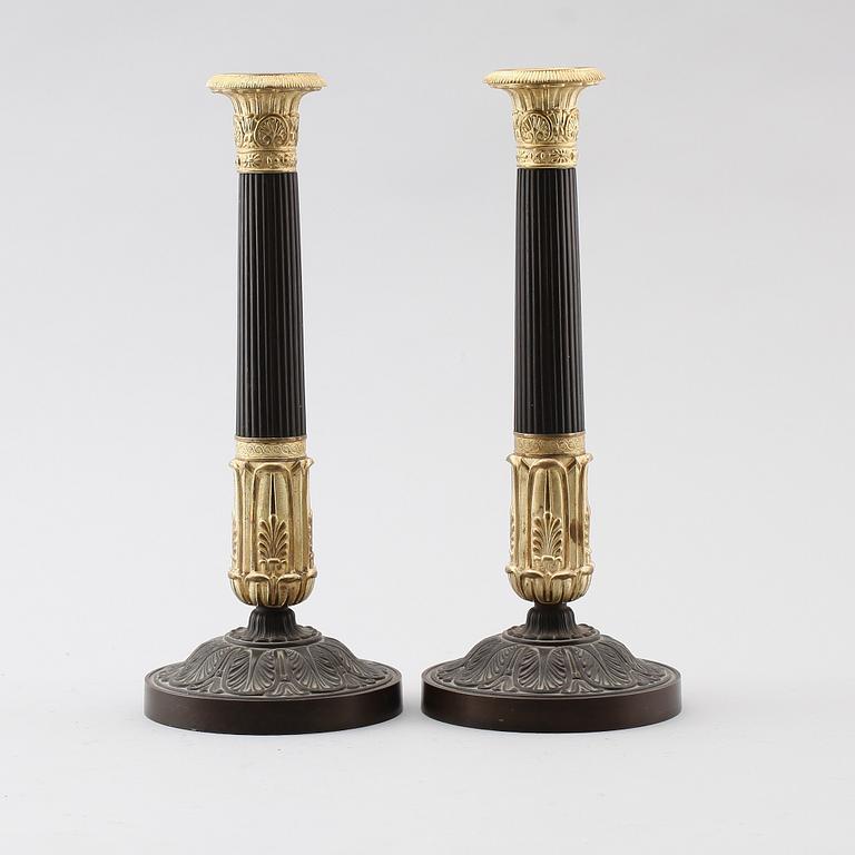 LJUSSTAKAR, 1 par, brons, 1800-talets andra hälft.