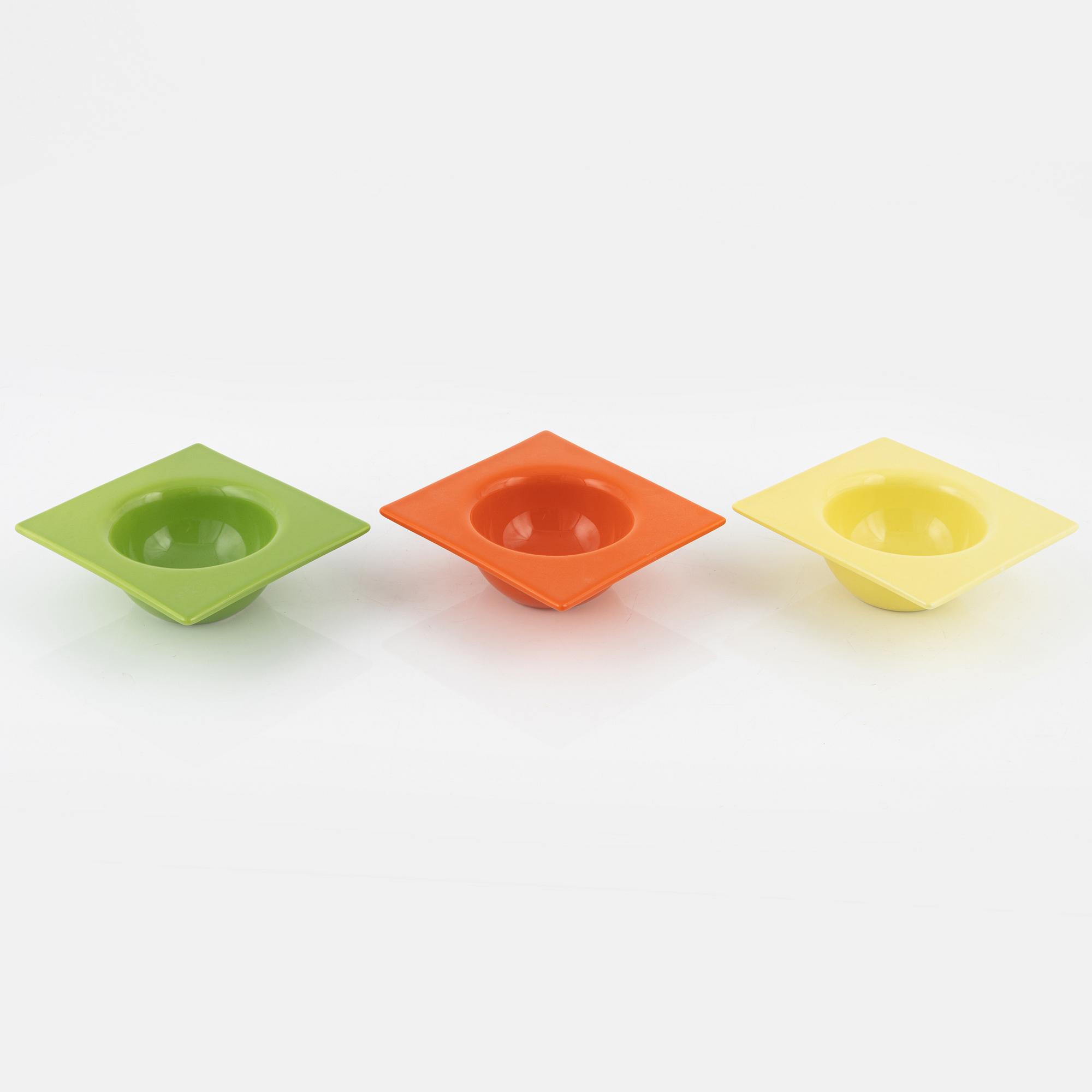 Ettore Sottsass, Squared Circle Bowls, 3 pcs., Bitossi, Italy, 2015.