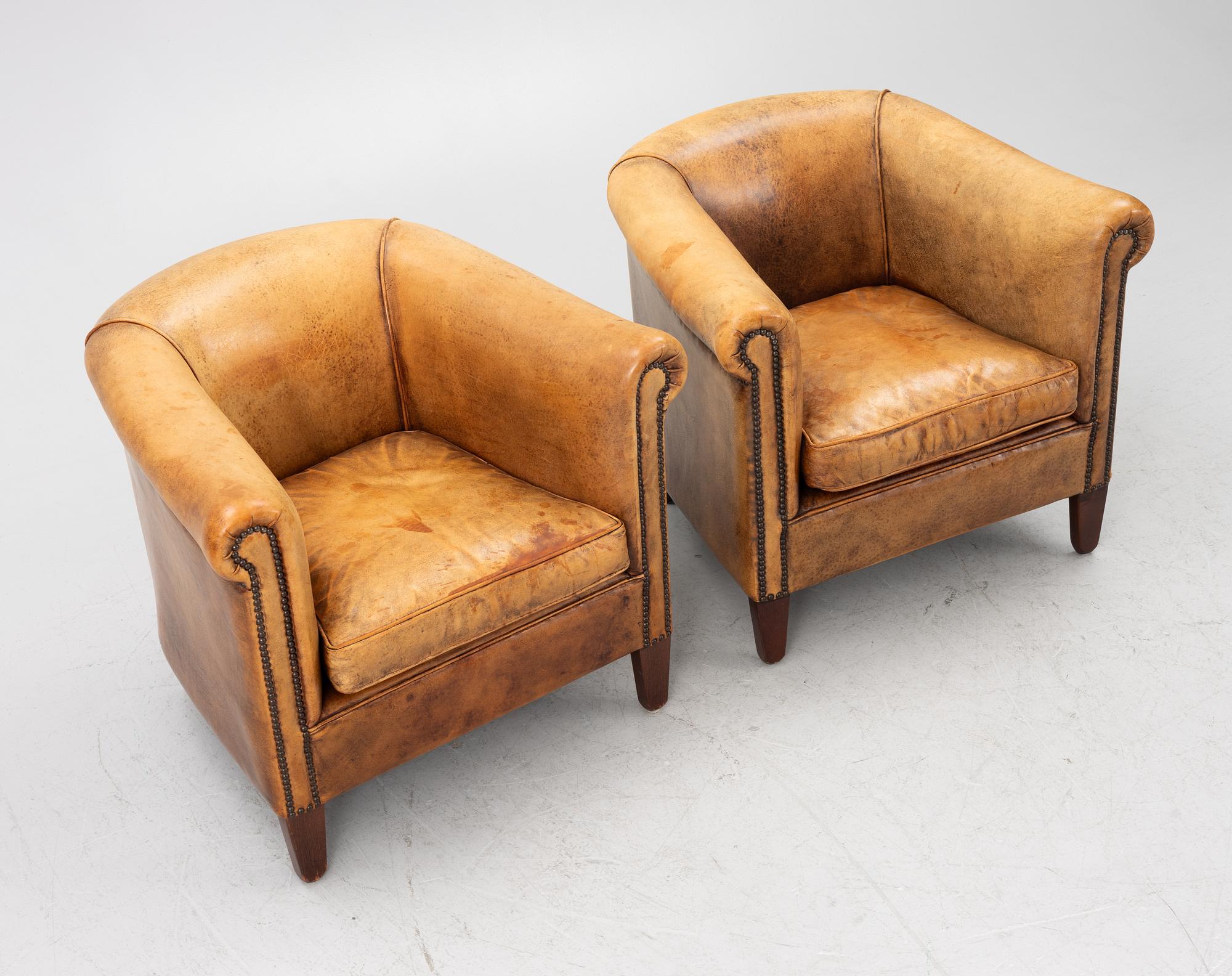 Clubfåtöljer, ett par, Bendic International, 1900-talets slut.