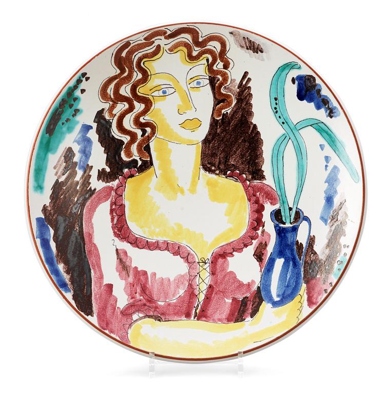 A Wilhelm Kåge faience dish, Gustavsberg Studio 1948.