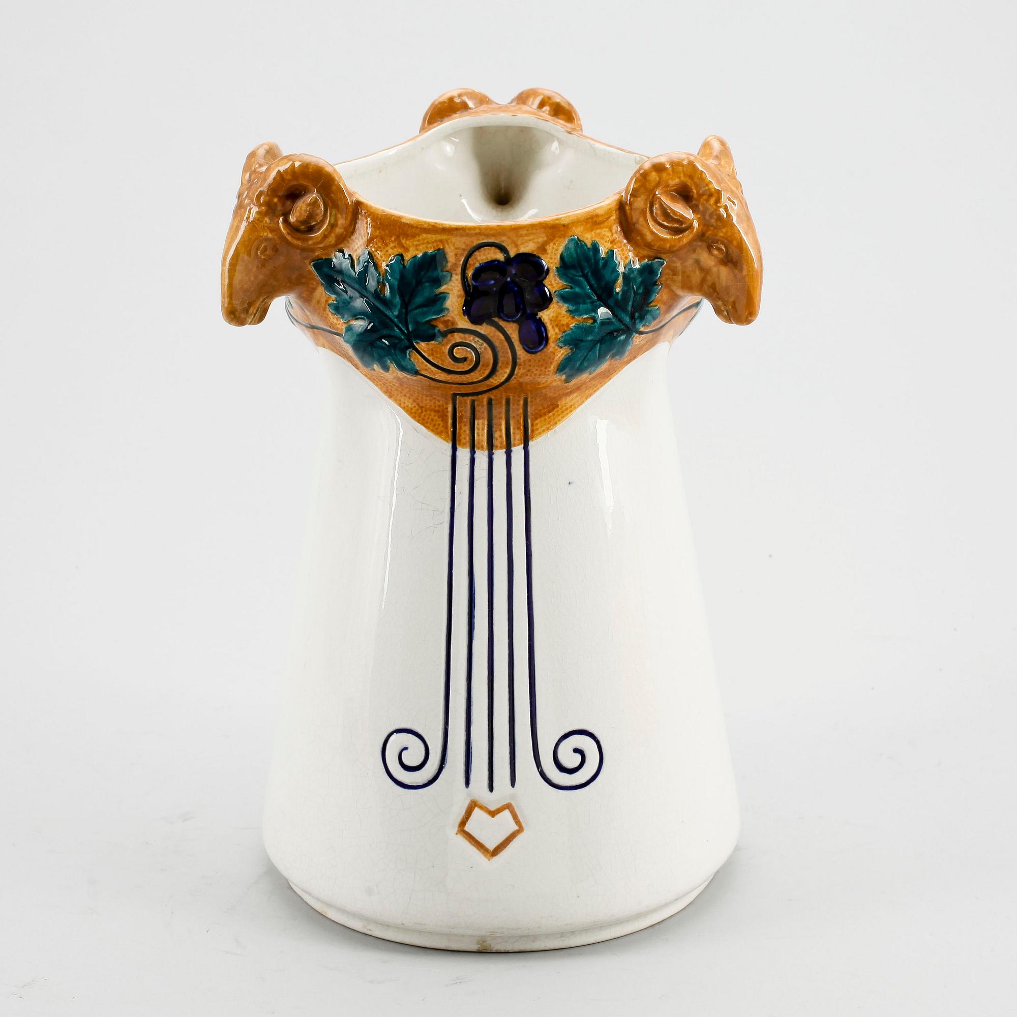 VAS, flintgods, dessin Alf Wallander, Rörstrand, omkring 1900.