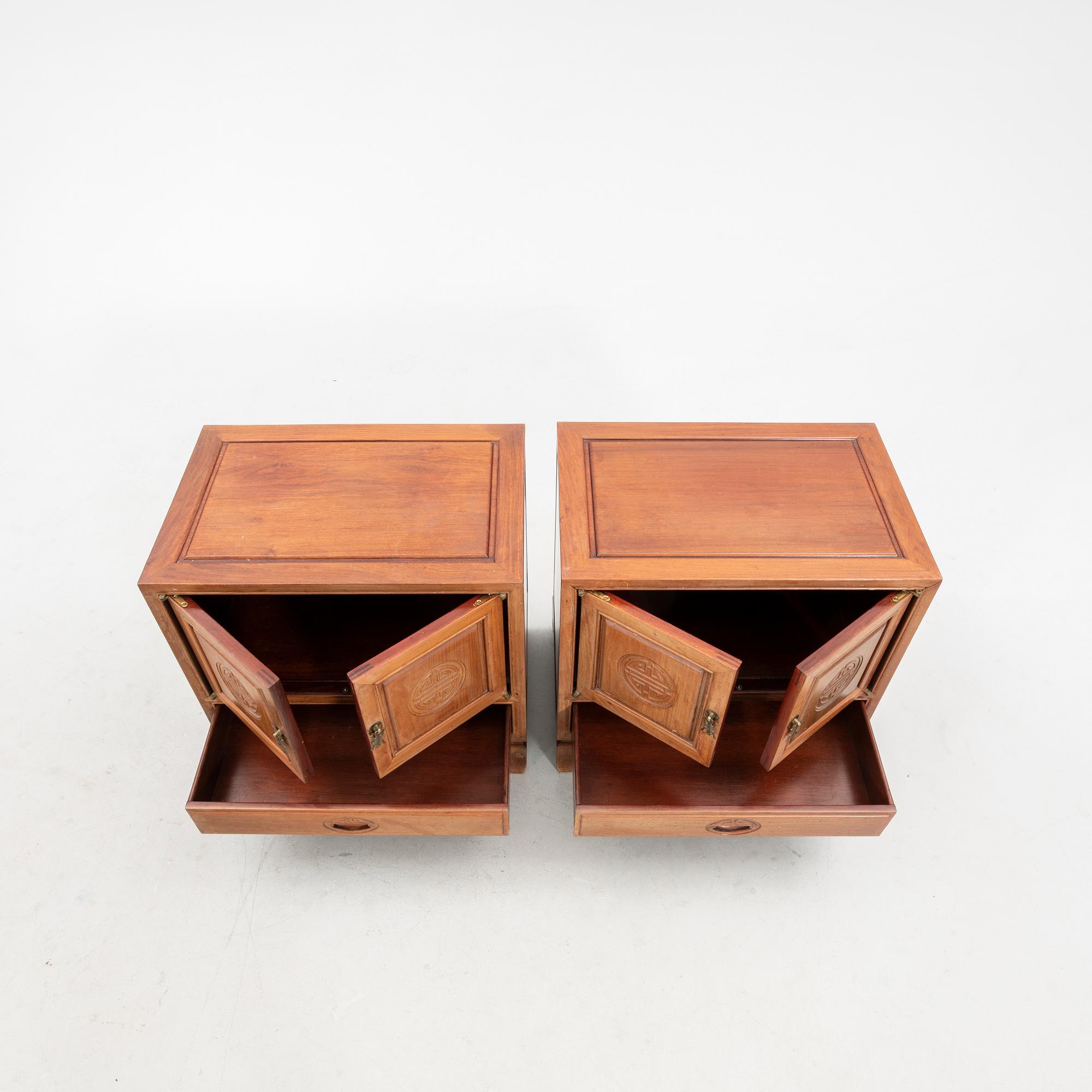 Side Tables/Bedside Tables, a Pair, China, Late 20th/Early 21st Century.