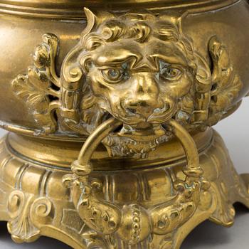 A late 19th century Neo Renaissance brass flower pot.