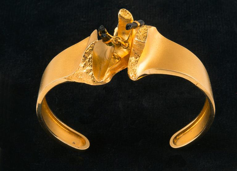 Björn Weckström, A BRACELET, gold 18K with tourmalines, "Ultima Thule", Lapponia export hallmarks. Weight 44,6 g.