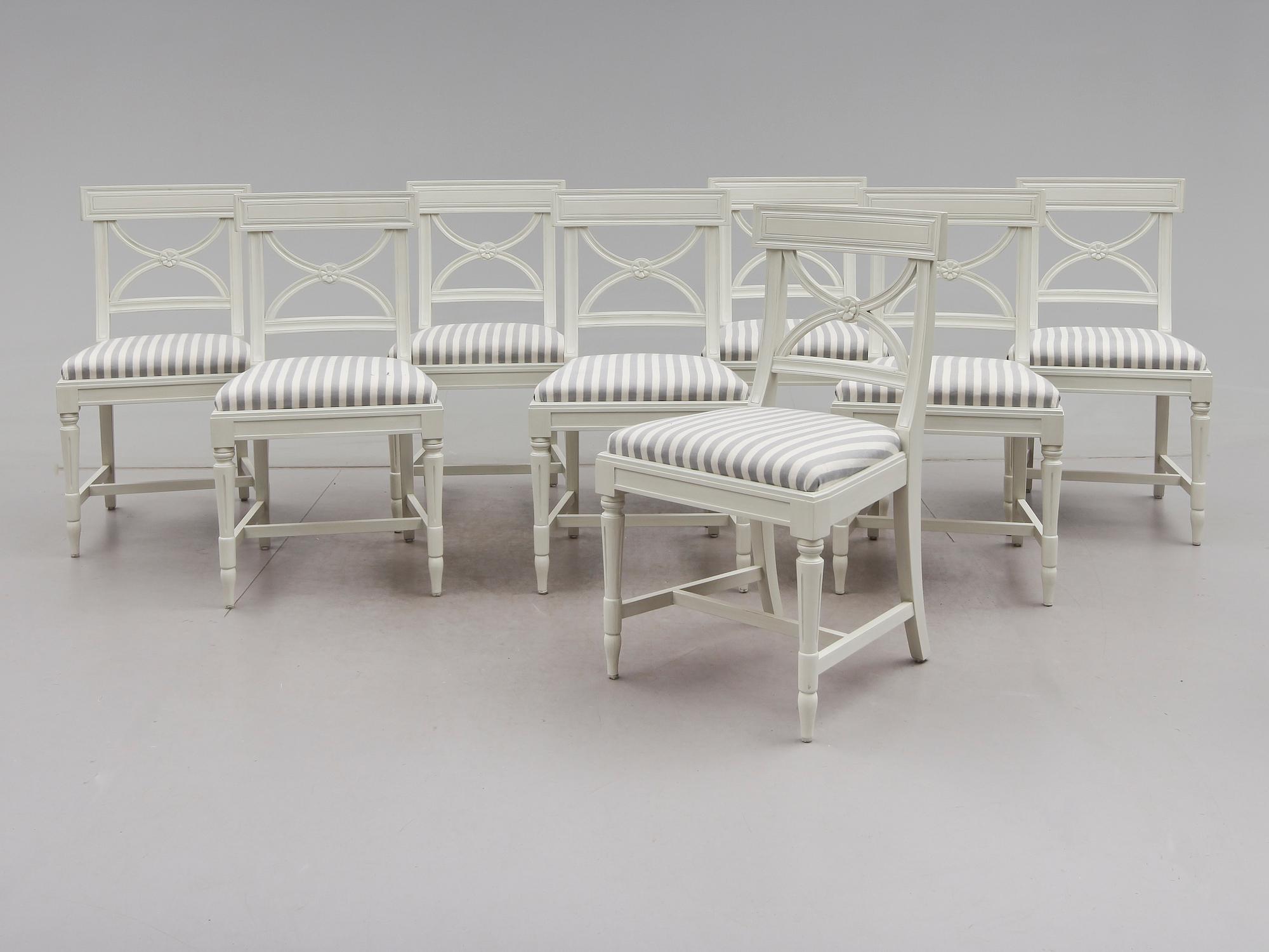 STOLAR, 8 st, gustaviansk stil, 1900-talets andra hälft.