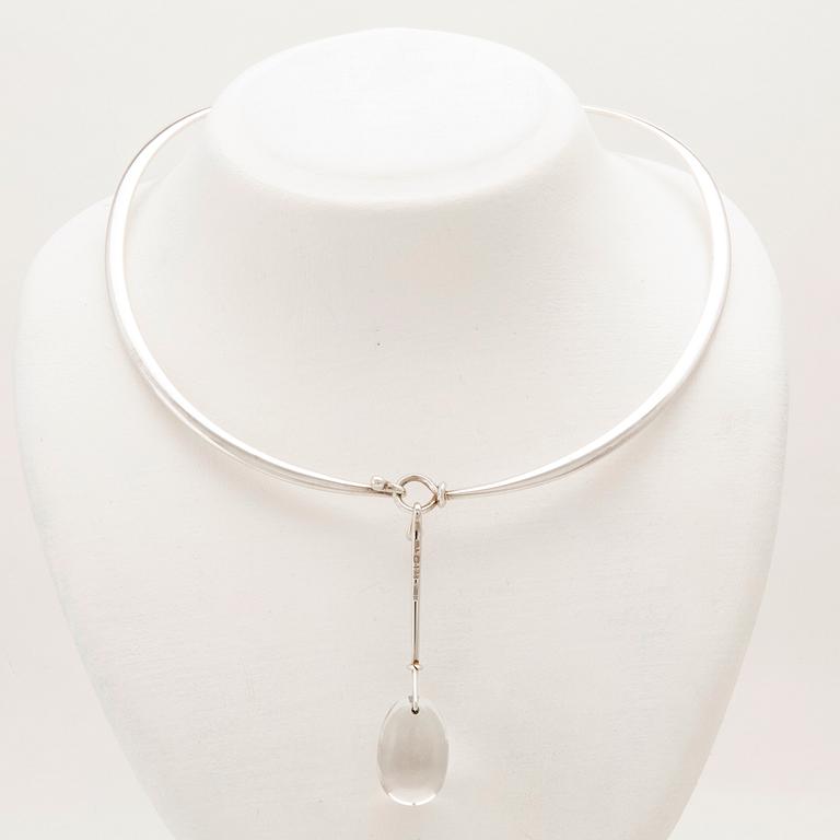 Vivianna Torun Bülow-Hübe, silver necklace with rock crystals designed for Georg Jensen.