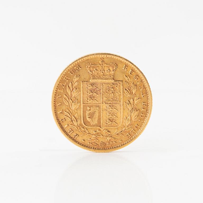 Guldmynt Sovereign 1857 Storbritannien Victoria.