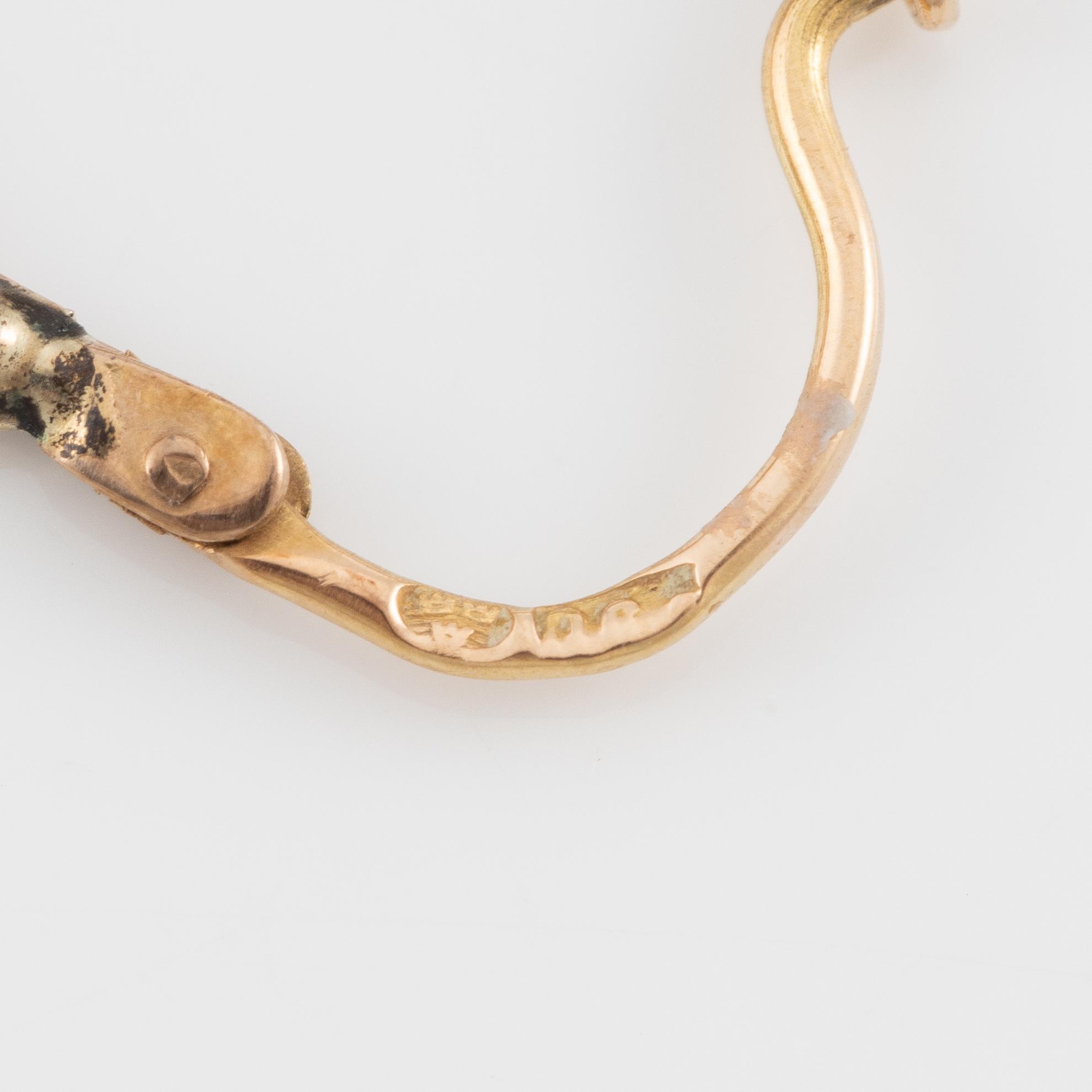 Earrings, a pair, hoops, 18K gold.