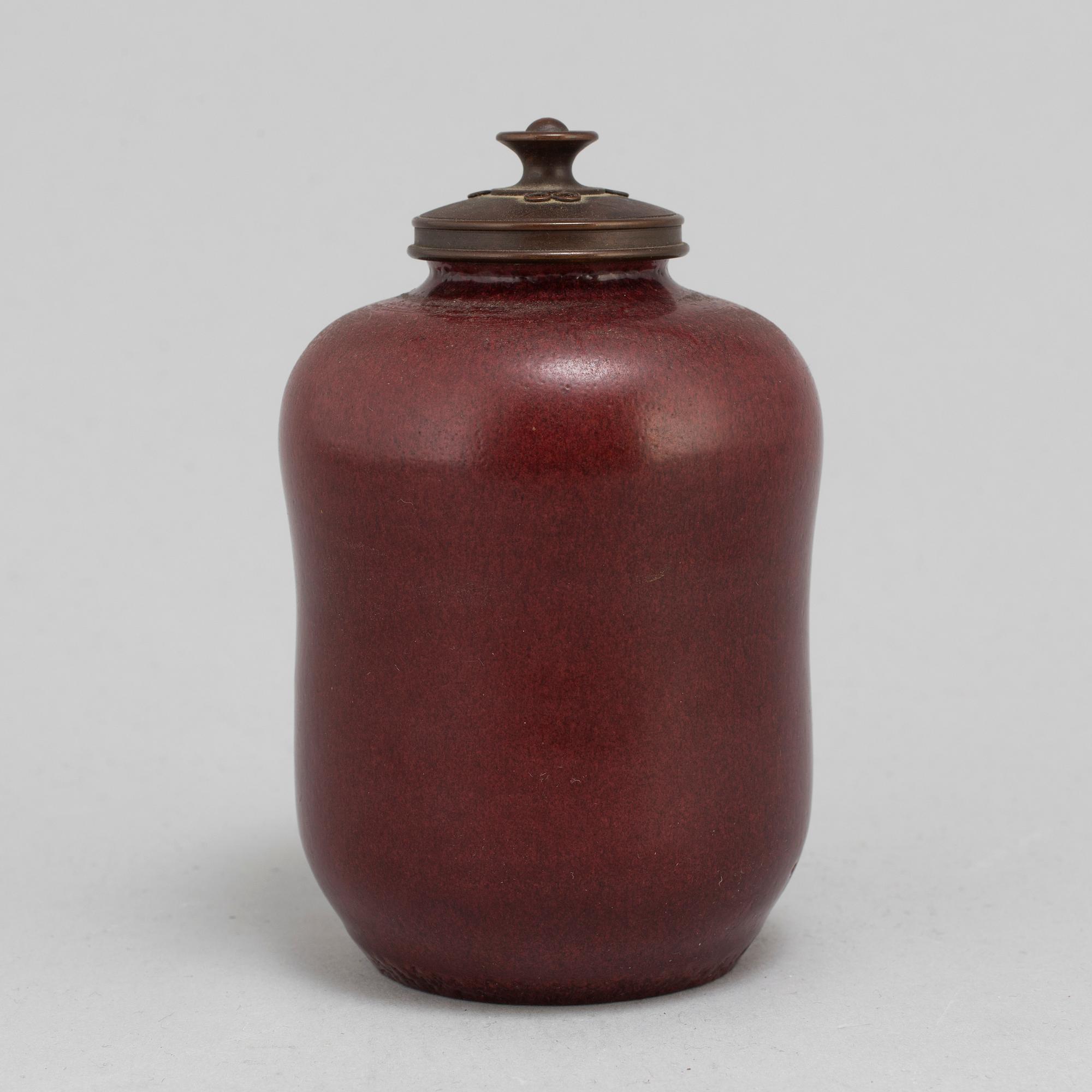 A Patrick Nordström stoneware vase with bronze cover, for Royal Copenhagen.