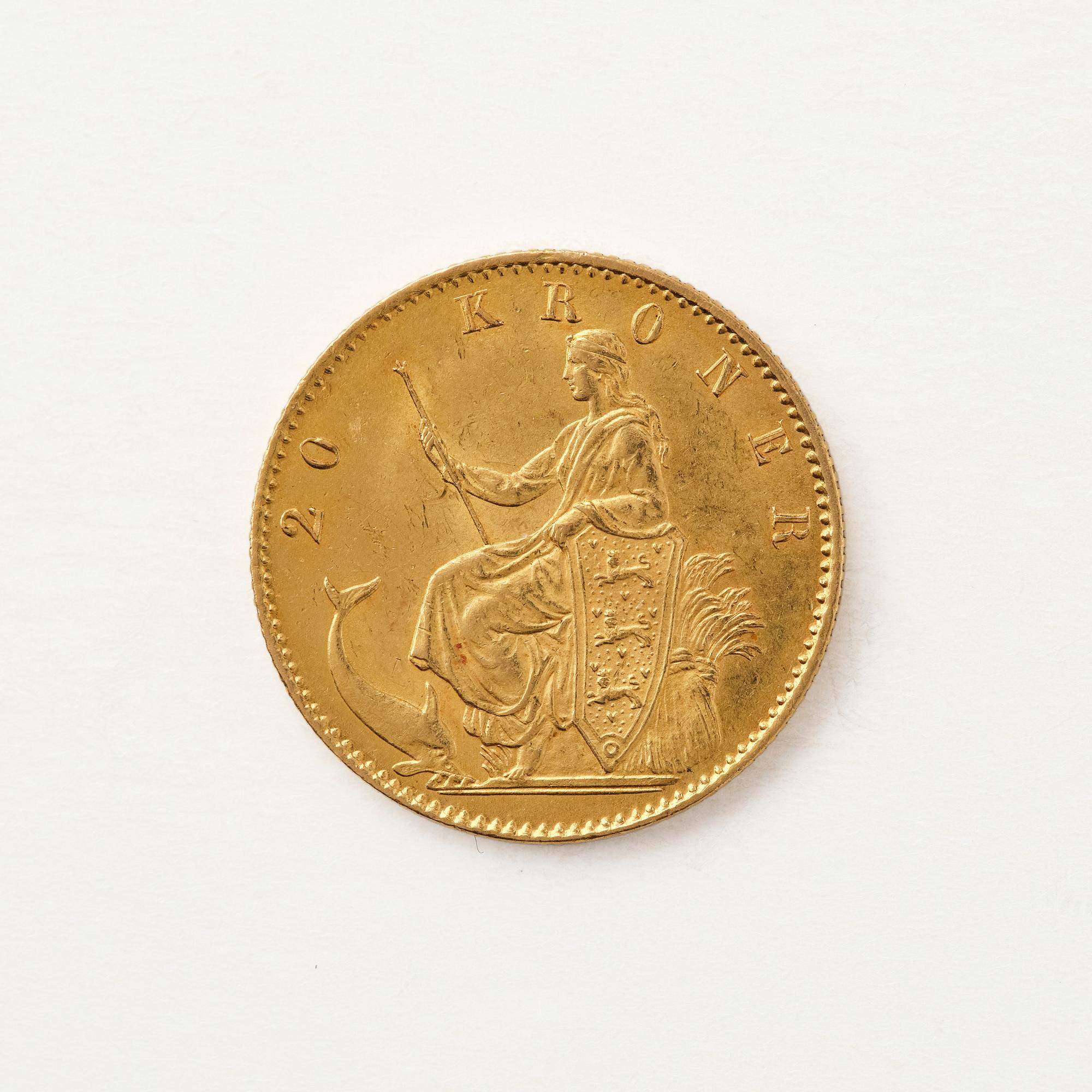 Gold coin, Christian IX, Denmark, 20 kroner, 1873.