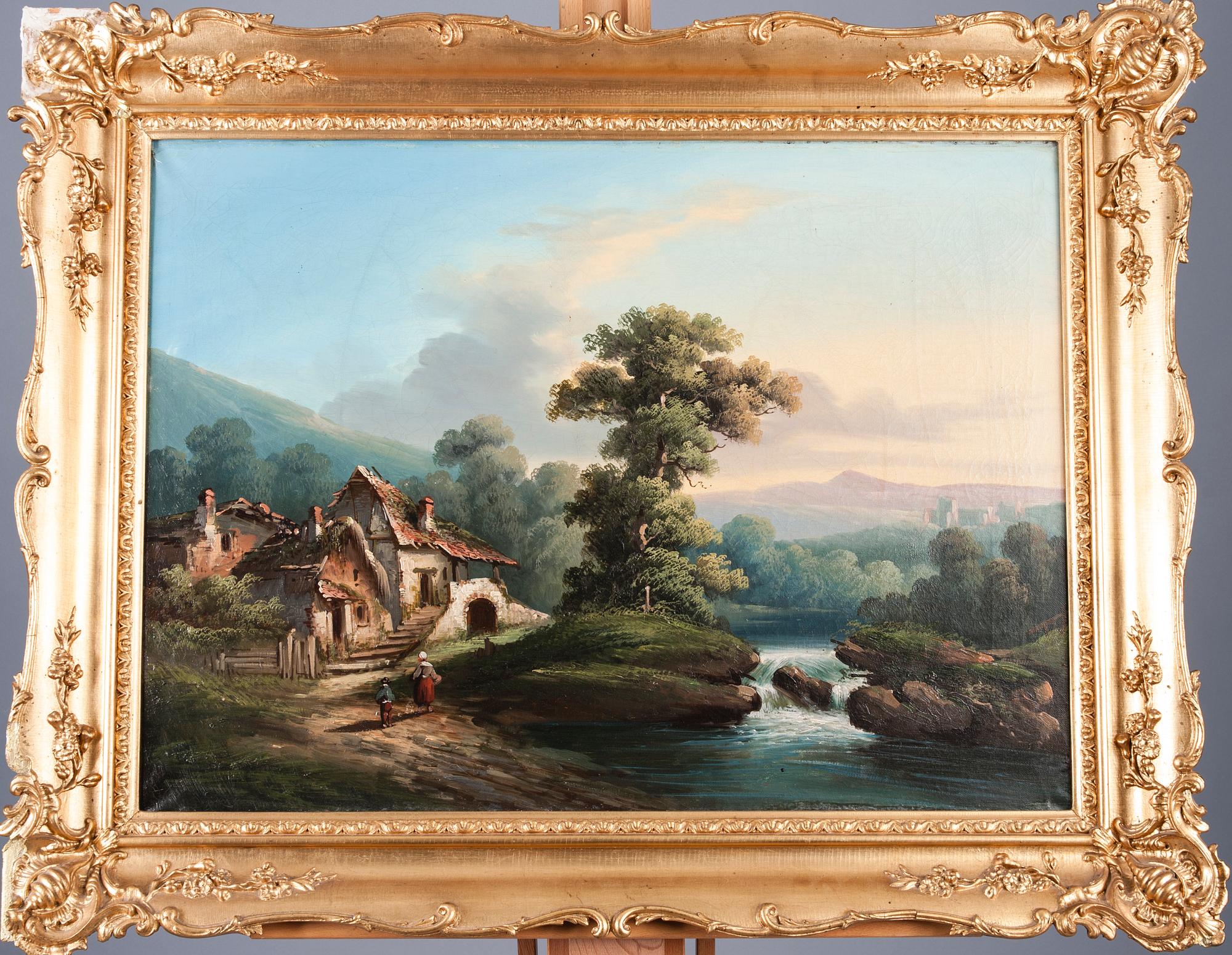 OKÄND KONSTNÄR, olja på duk, osignerad, 1800-tal.