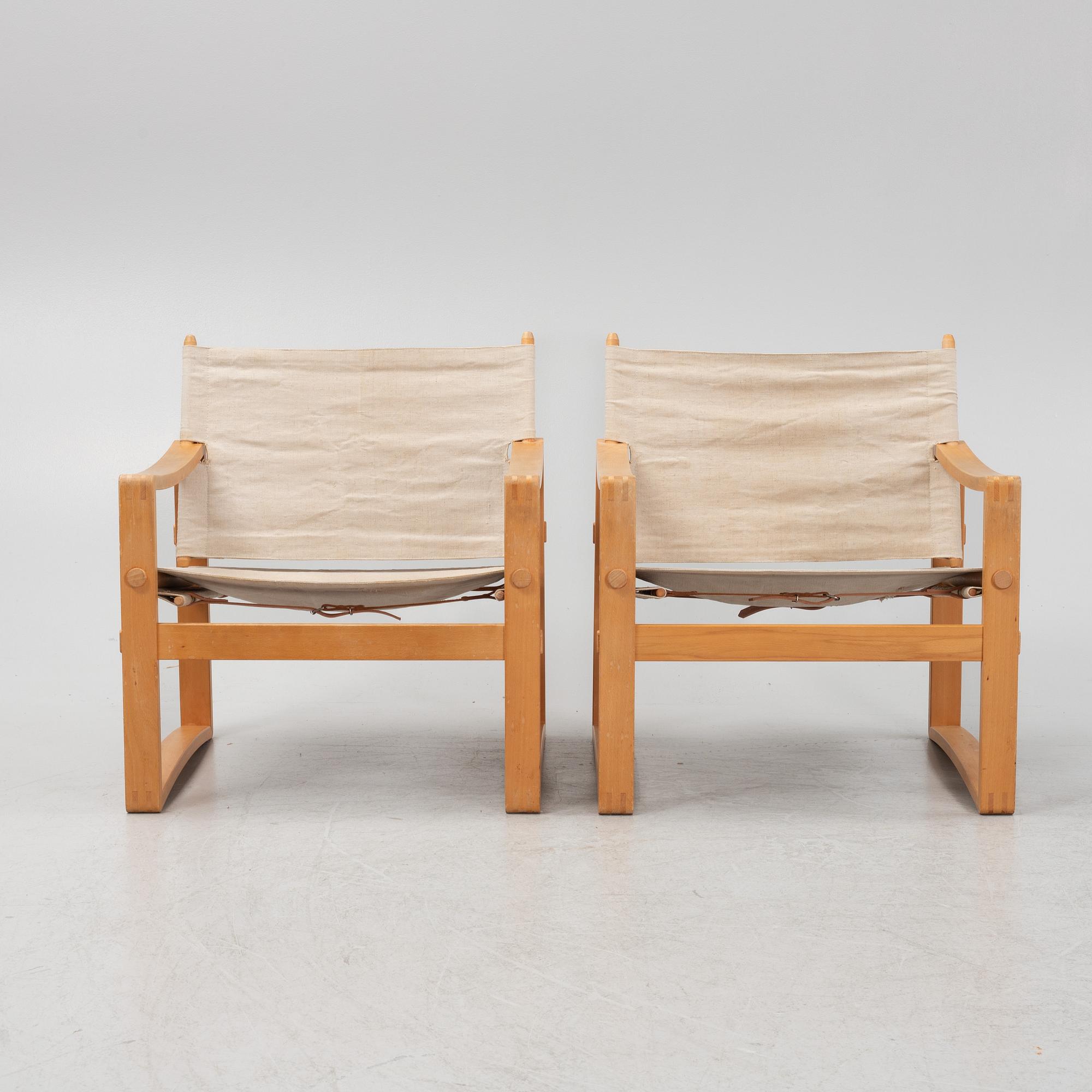 A pair of easy chairs, Börge Jensen & Sons, Bernstorffsminde Møbelfabrik, Denmark, second half of the 20th century.