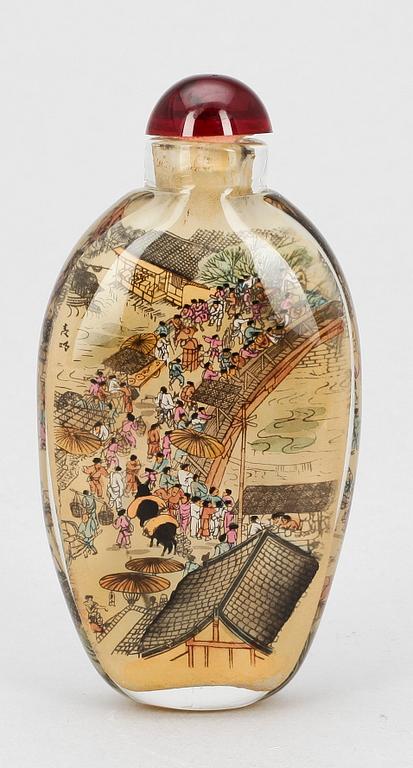 SNUSFLASKA, glas Kina, 1900-tal.