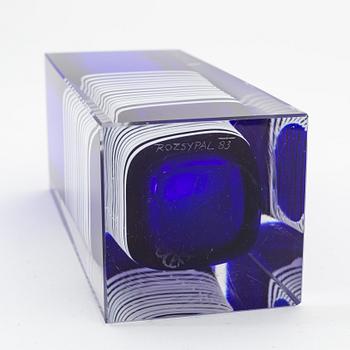 Ivo Rozsypal, a signed glass vase, Czech Republic, signed and dated -83.