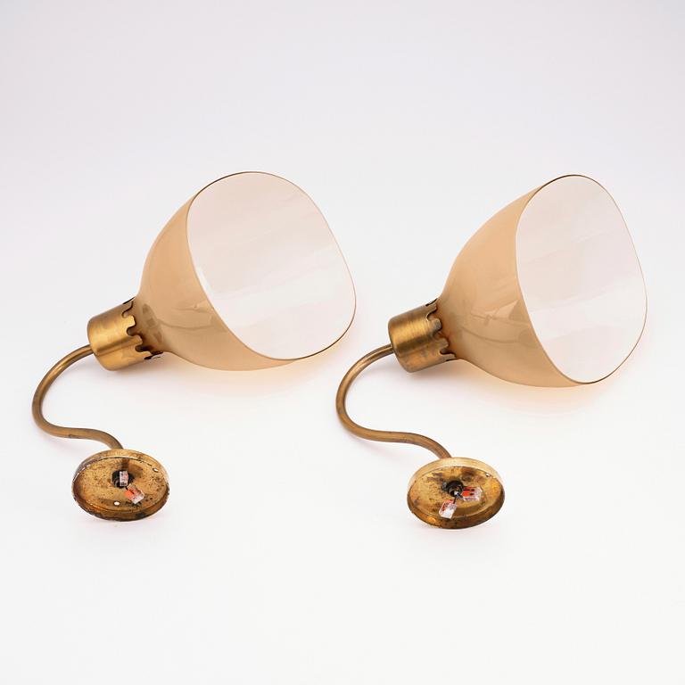 Harald Notini, a pair of large wall sconces, model '8566/A', Arvid Böhlmarks Lampfabrik, Sweden, 1940s.